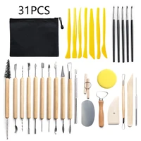 pottery tools 31 clay art auxiliary burin modelling is silica gel punch wood stainless steel solid durable clay t