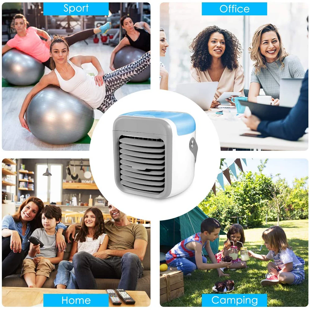 

Mini Air Conditioner with Handle Air Cooler Fan USB Portable 3 Modes Personal Space Fan Wireless Air Conditioning Fan#20