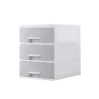 nordic solid color makeup organizer multi layer plastic desktop storage box for data file modern simple classification cabinet