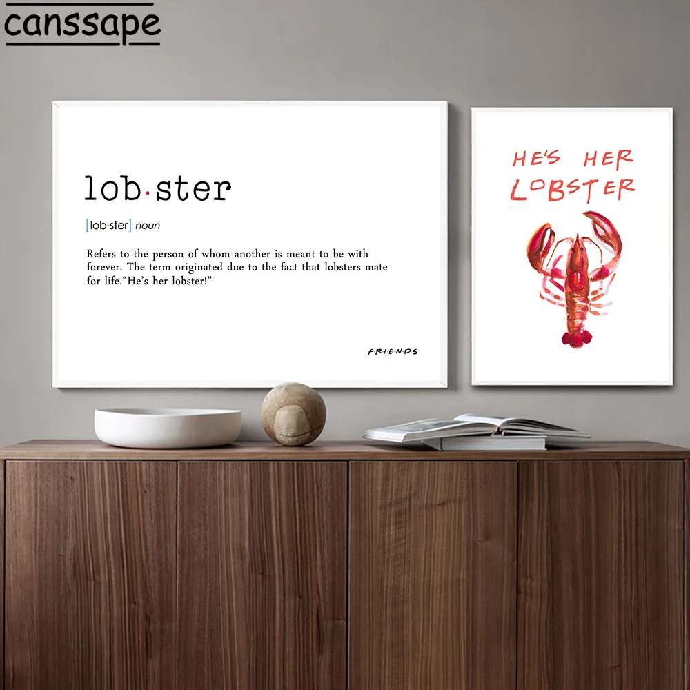 Постер для ТВ шоу друзья Художественная печать на холсте с лобстером
