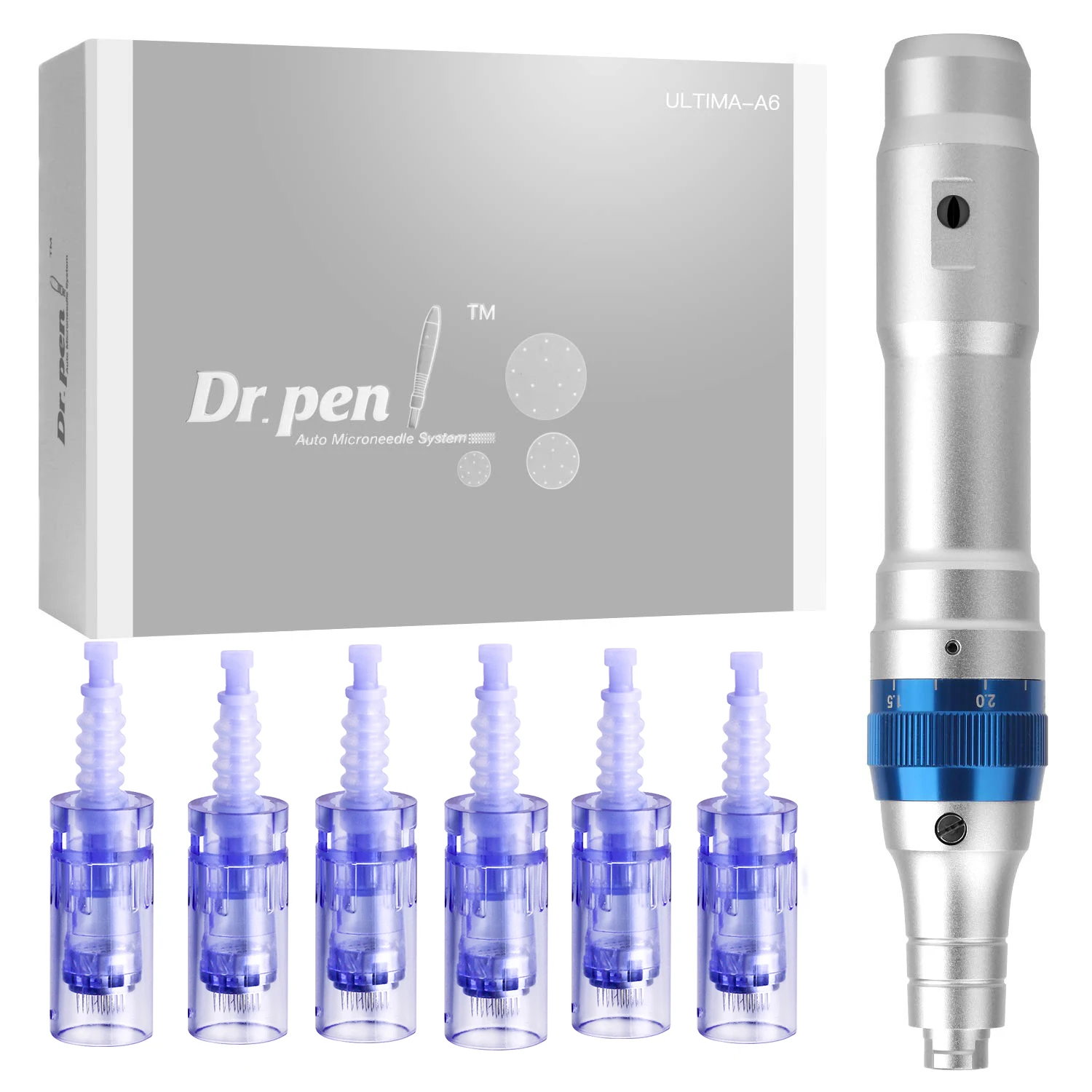 Ultima Dr. Pen A6 Electric Derma Pen A6 with 12Pcs Cartidges Kit Microneedling Derma Pen Micro Needles Pen Home Skin Care Devic