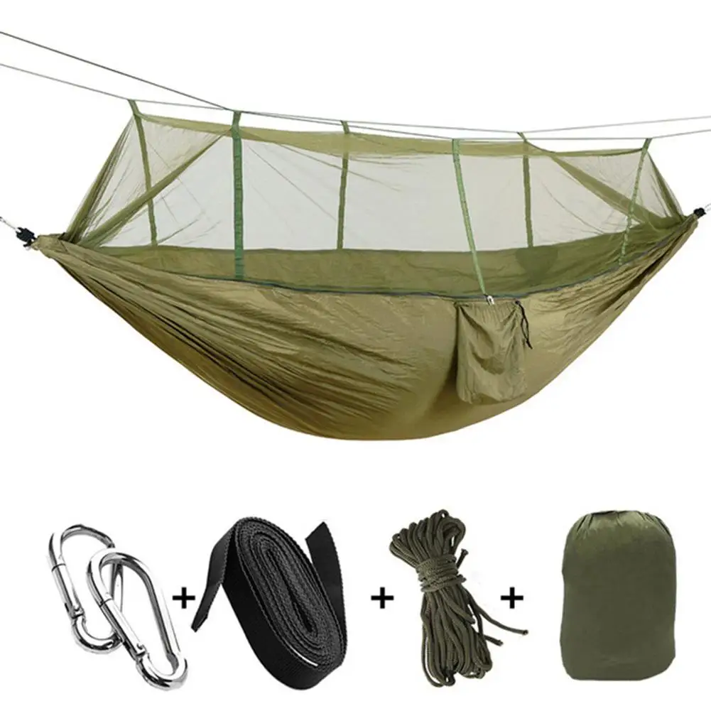 

Hot Portable Camping Jungle Outdoor Swing Hammock Mosquito Net Sleeping Hanging Bed