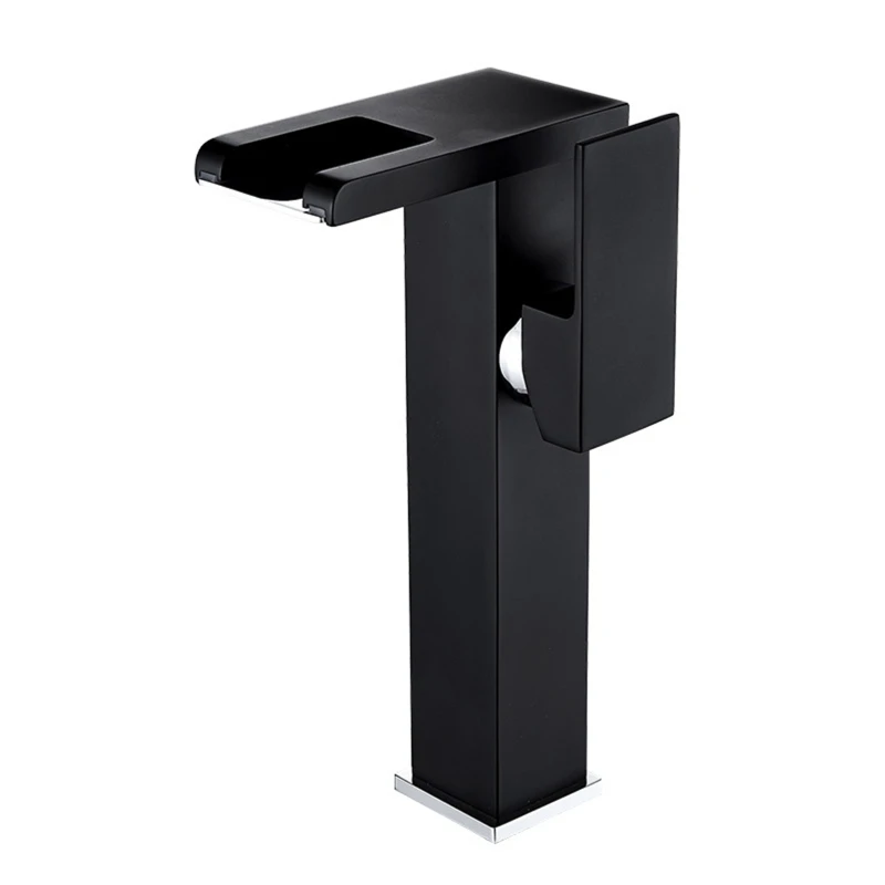 

Bathroom Waterfall Led Basin Faucet Glass Waterfall Brass Made Basin Faucet 97BB