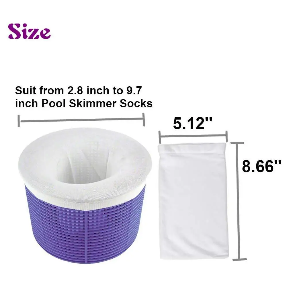 

30pcs Nylon Swimming Pool Filter Storage Skimmer Sock Slag Basket Sleeve Mesh Screen Sock Garden Pool Clean Leaves Scum Oil Net