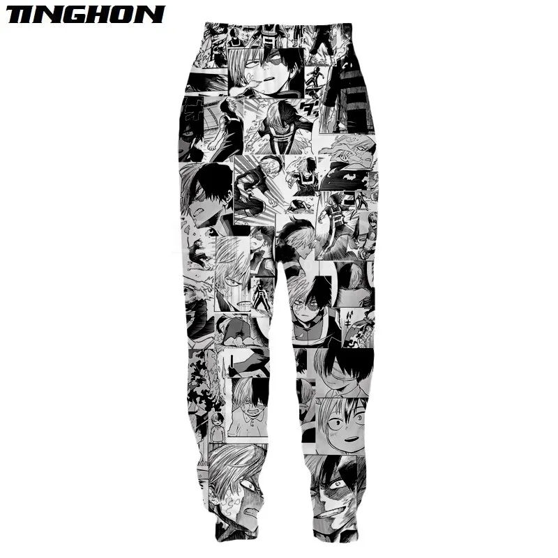 Брюки с рисунком аниме для мальчиков много лиц | Мужская одежда