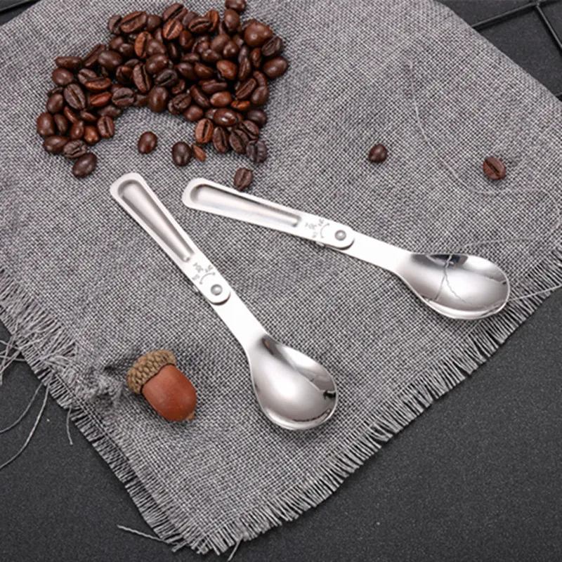 

1PC Stainless Steel Folding Spoon Outdoor Camping Cookware Lightweight Folded Flatware For Camping Picnic Coffee Spoon