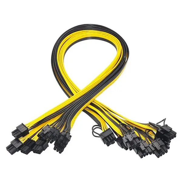 

10 Pcs 6 Pin PCI-E to 8 Pin(6+2) PCI-E (Male to Male) GPU Power Cable 70cm for Image Cards Mining Server Breakout Board