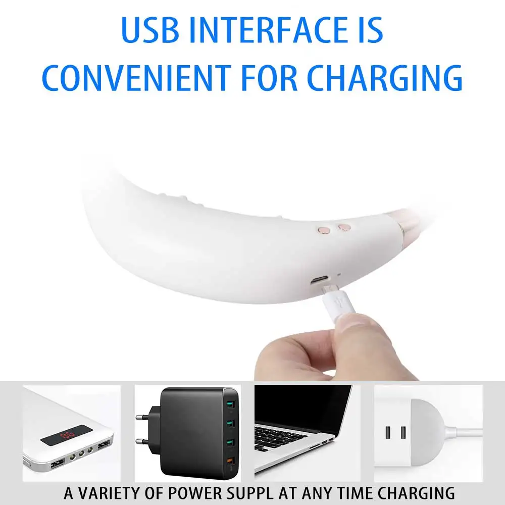 Портативный вентилятор USB без рук с шейным ремешком подвешиваемый
