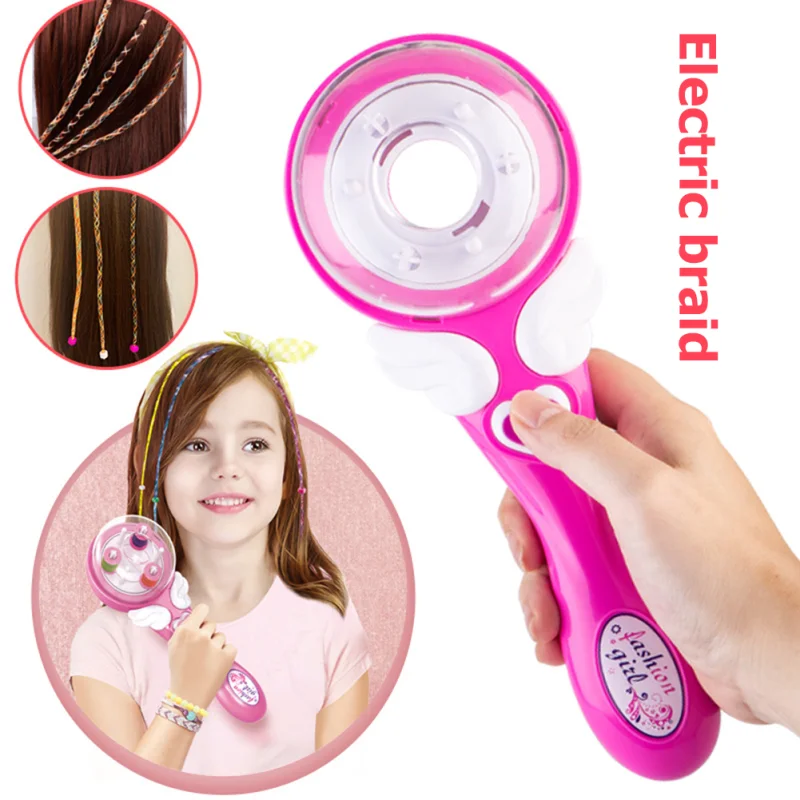 Girls Electric Automatic Hair Braid DIY Stylish Braiding Hairstyle Tool Twist Braider Machine Weave Roller Pretend Kids Toys images - 6