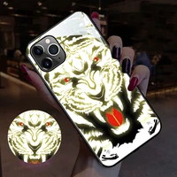 luminous monkey ape tiger mobile phone case for iphone 11 12 por max 12mini funda capa for iphone 6 7 8 plus anti drop call glow