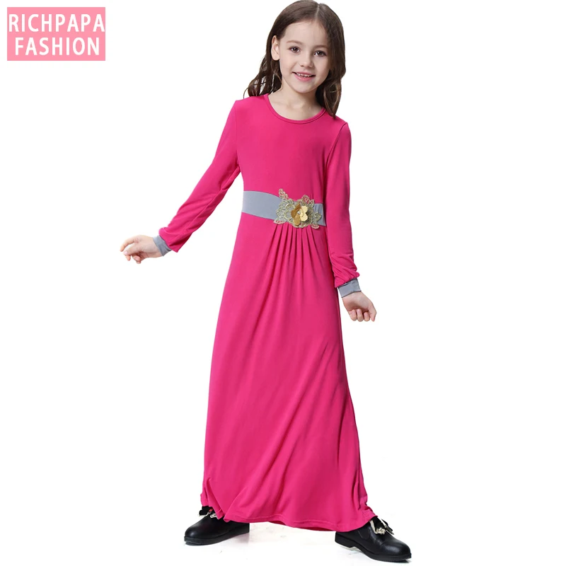 Платья 2019 абайя Дубай Арабский кафтан Турция детский мусульманский хиджаб