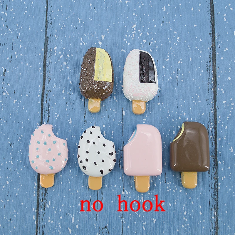 

10pcs/lot Icecream DIY Resin Accessories for Jewelry Earring Keychain Necklace Pendant Flatback Fake Food Children's toys
