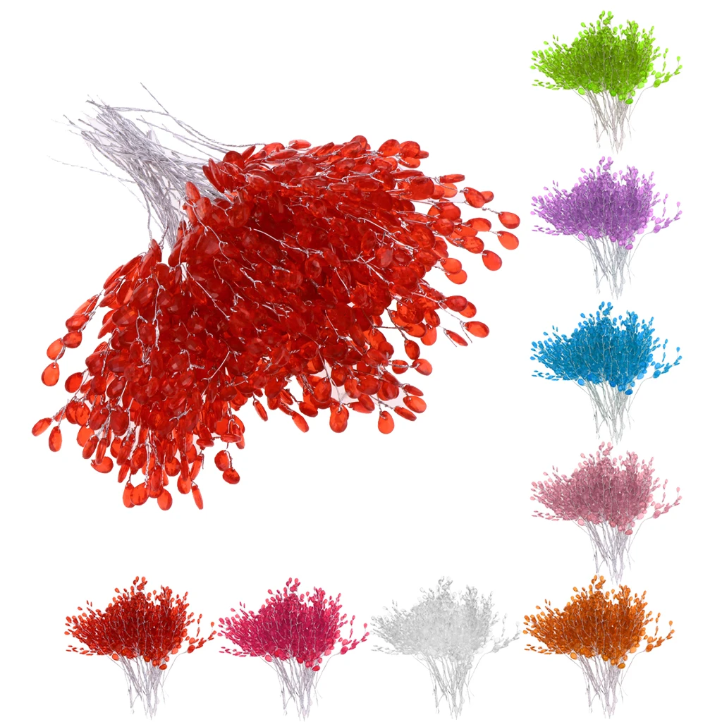 

50pcs Acrylic Bud Branches Artificial Flower Twigs For Home Wedding Party