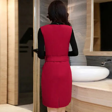 Женское шерстяное платье на бретельках с V образным вырезом|Женские платья| |