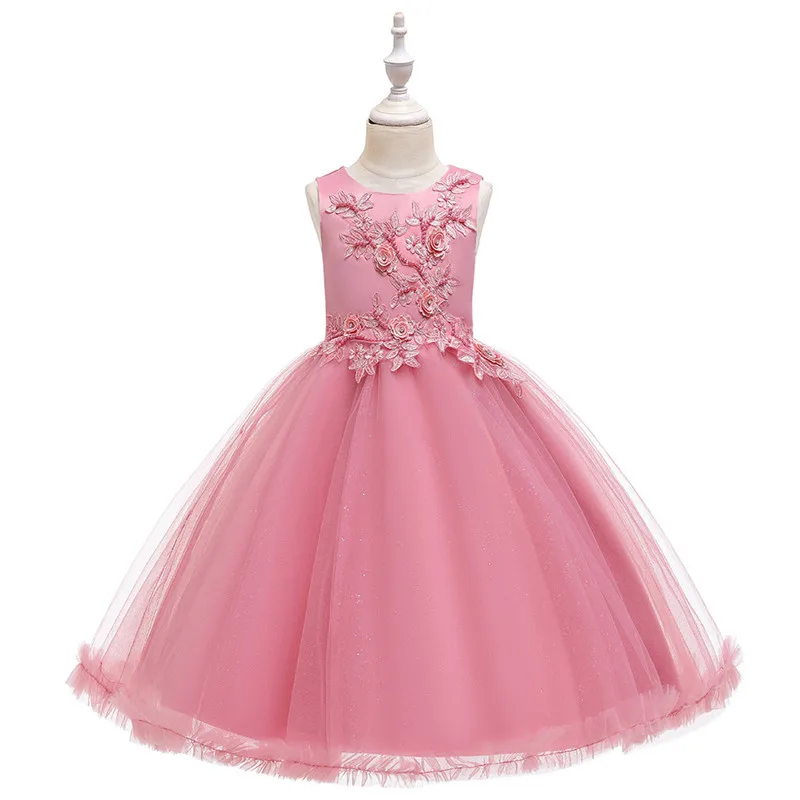 Kids Princess girls dresses 3-12T summer child costume sleeveless print baby girl's clothes children Birthday party dress | Детская