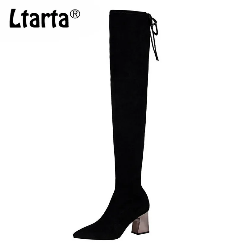 LTARTA/женские высокие сапоги Пикантные женские сапоги-трубы на высоком каблуке с