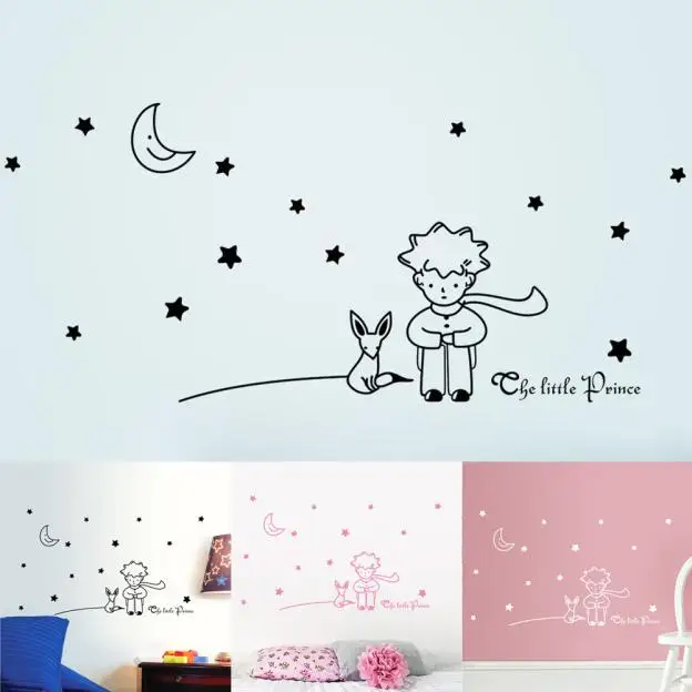 3 цвета Звезды Луна Маленький принц мальчик Наклейка на стену домашний Декор