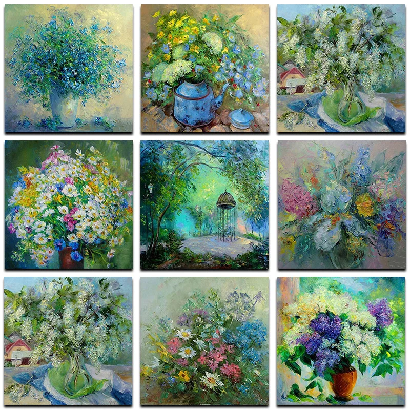 

5D Diy Cross Stitch Diamond Painting Flowers Landscape Full Drill Mosaic Diamond Embroidery Handicrafts Kits Home Decor