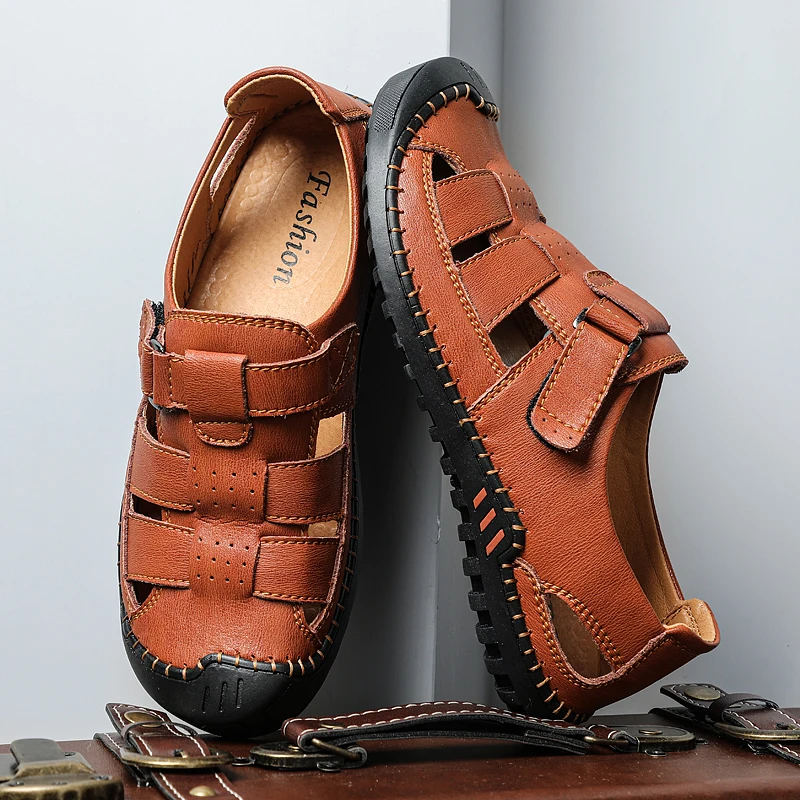 

Sandals Men Leather Sandals Men Summer Man 2019 Sandalias For Deportivas De Casa Shoes Sandalia Rasteira Rubber