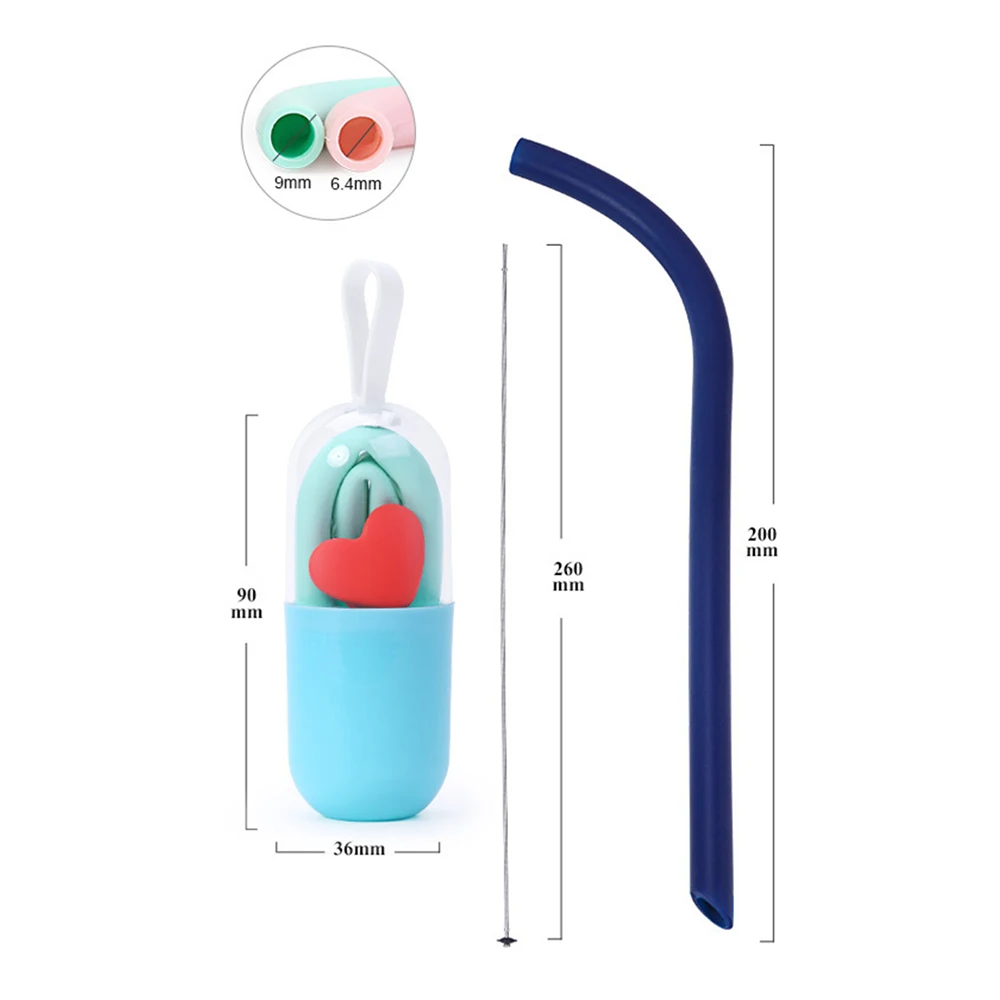 1Set New Creative Outdoor Portable Foldable Drinking Straw Reusable With Pc Storage Box Easy Cleaning Can Be Carried You - купить по