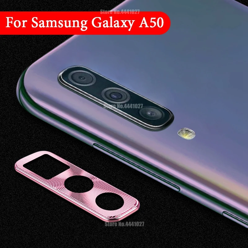 Защита объектива камеры для samsung Galaxy A50 A30 Защита камеры покрывающие кольца для samsung A50 A30 защитный пластинчатый металл кольцо - Цвет: Rose Gold
