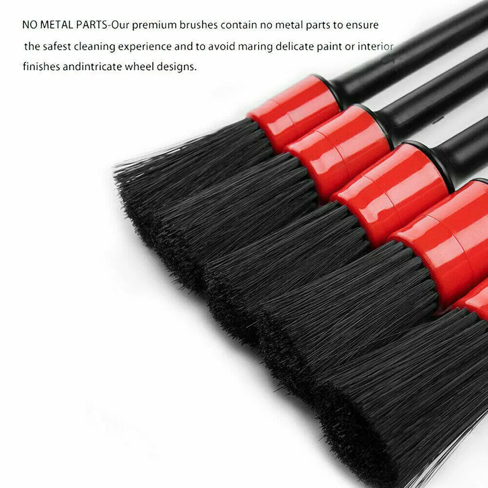

6Pcs Brushes Air Vents Car Detail Detailing Emblems Engine For Cleaning Wheels Set