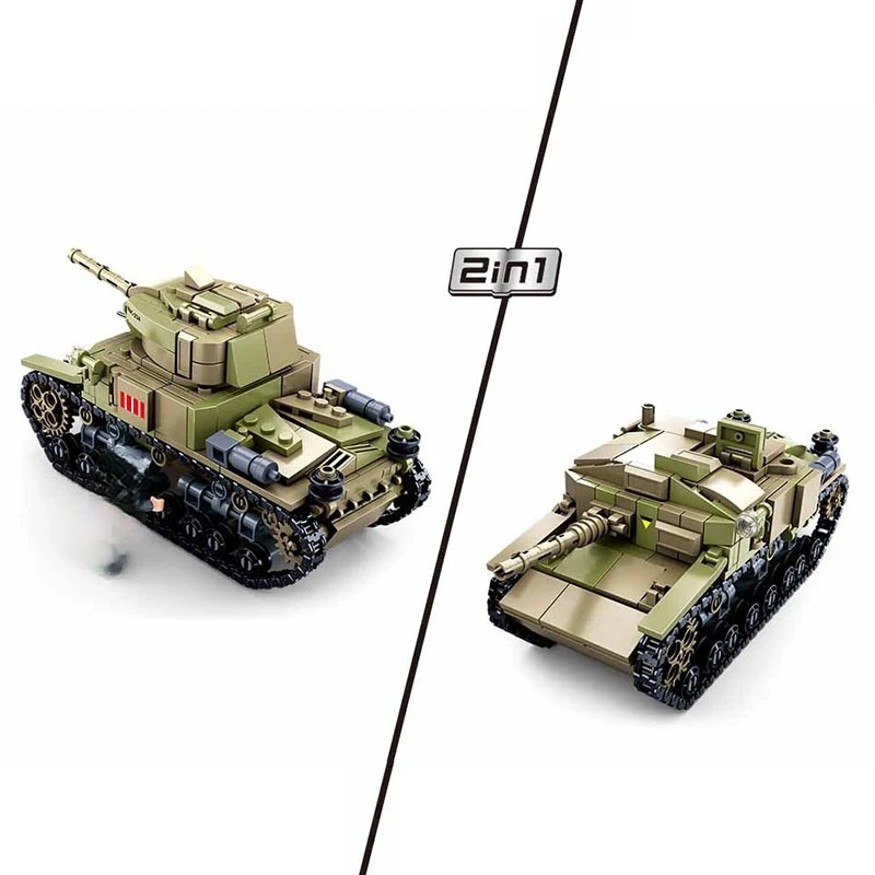 2 в 1 Детский конструктор Танк среднего размера | Игрушки и хобби