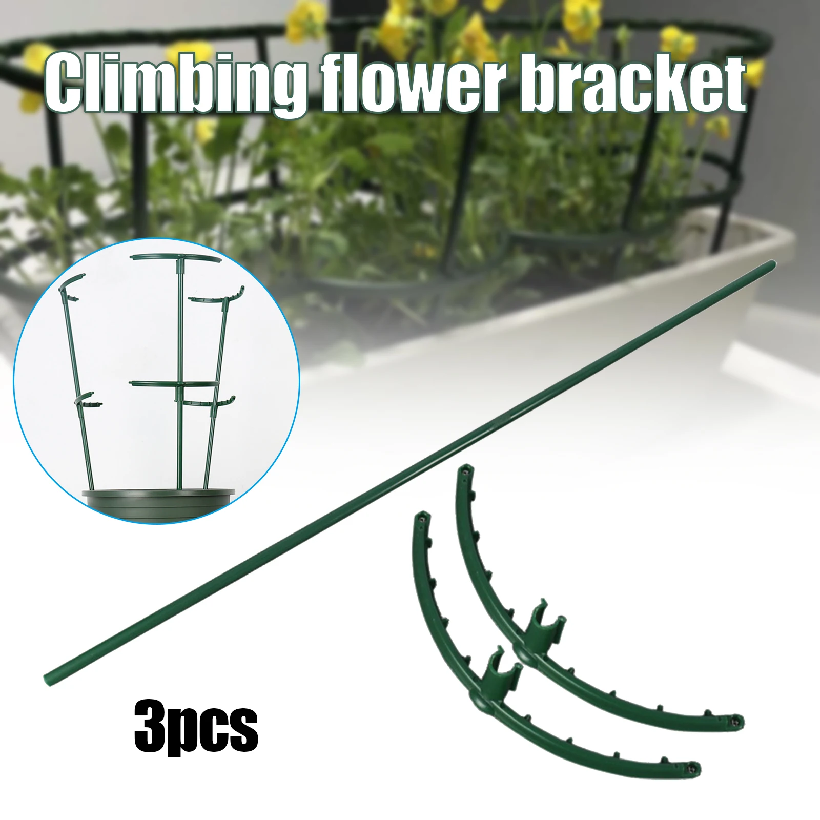 

Plant Support Stakes 3 PCS Adjustable Height 2-layer Reusable Plastic Plant Cage Support Ring for Flower Garden L5