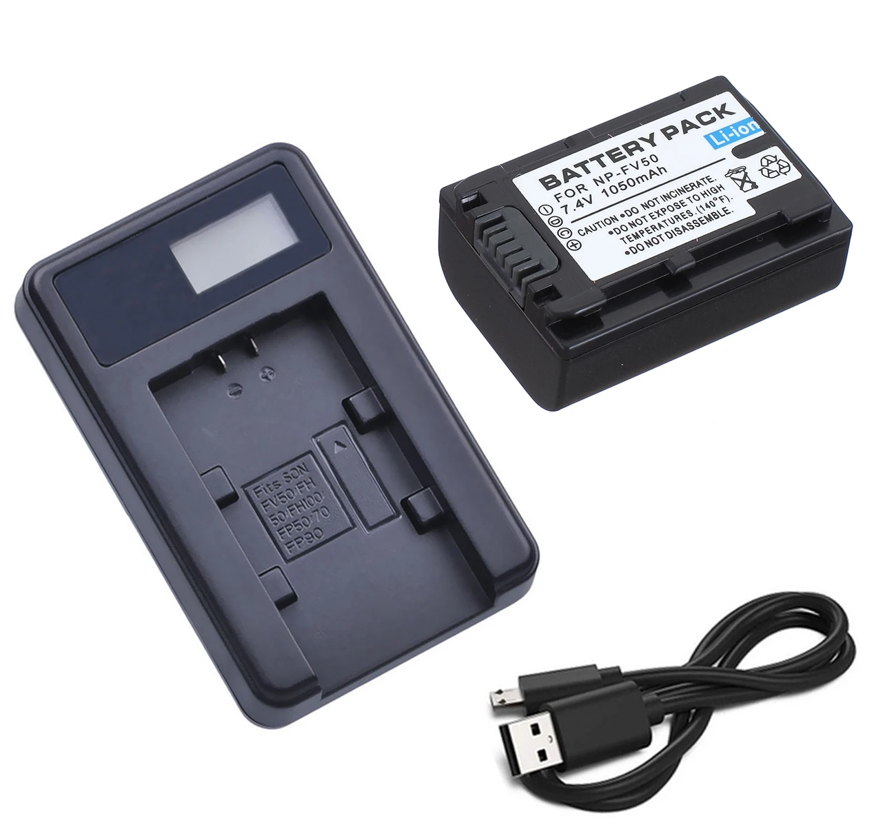 

Battery+Charger for Sony HDR-CX510, CX530, CX535, CX550V, CX560V, CX570, CX580V, CX590V, CX740, CX760V, CX900 Handycam Camcorder