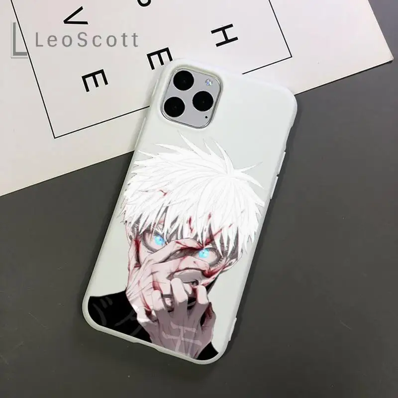 

Anime Cartoon Jujutsu Kaisen Phone Case Candy Color for iPhone 11 12 mini pro XS MAX 8 7 6 6S Plus X 5S SE 2020 XR