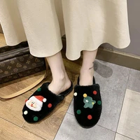 christmas plush slippers soft bottom warm home slippers new winter products flat heel indoor shoes womens shoes womens shoes