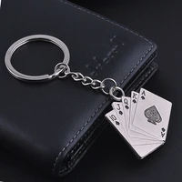 fashion and novelty las vegas poker charm keychain mens trinkets playing card key chain