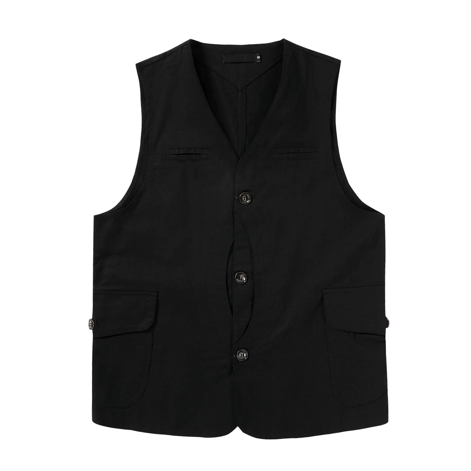 

2020 Brand Men Casual Loose Vintage Vest Japan Amekaji Fashion Pocket sleeveless Cargo Jacket Tops Waistcoat S-XXL