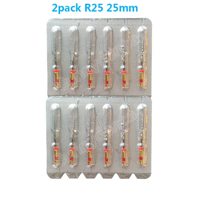 2pack Red 25mm Стоматологические красные файлы Reciproc Reciprocing R25 Стоматологические ротационные файлы Эндодонтические файлы NITI Используются для стоматологического аппарата корневых каналов Эндо-инструмент - Цвет: 2pack Red 25mm