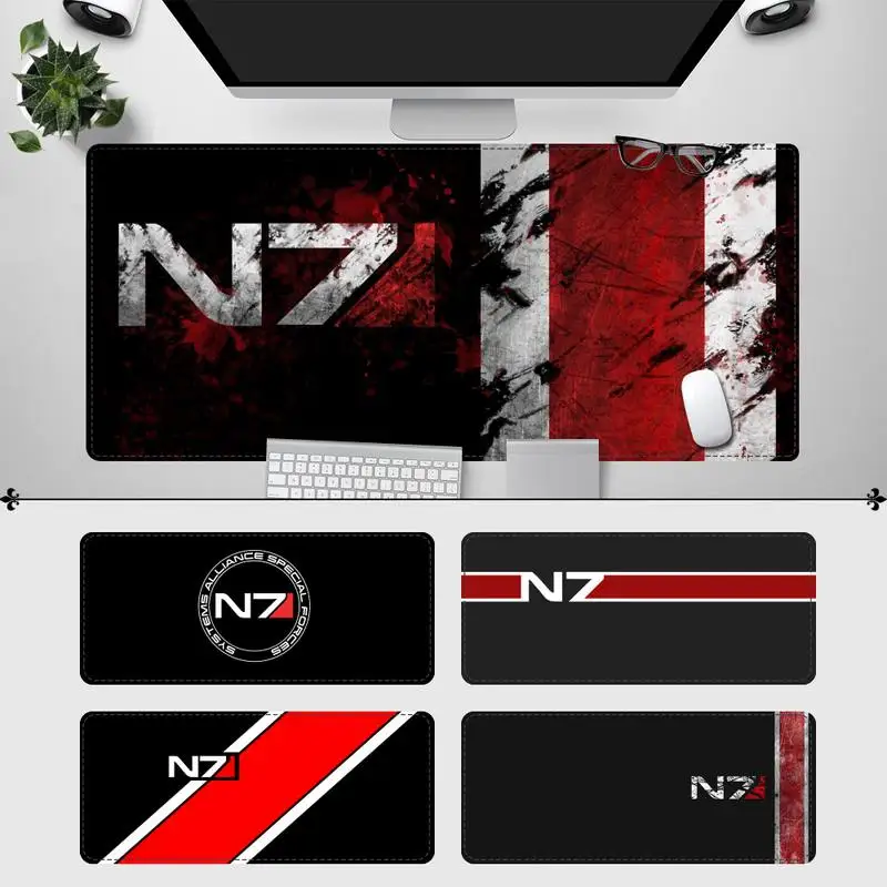 

Cute Mass Effect N7 Game Logo Mouse Pad PC Laptop Gamer Mousepad Anime Antislip Mat Keyboard Desk Mat Carpet for overwatch/cs go