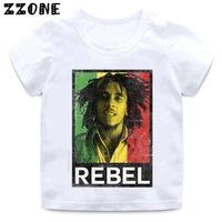 boys and girls jamaica singer bob marley reggae rastafari print t shirt baby funny white t shirt kids summer clotheshkp5208