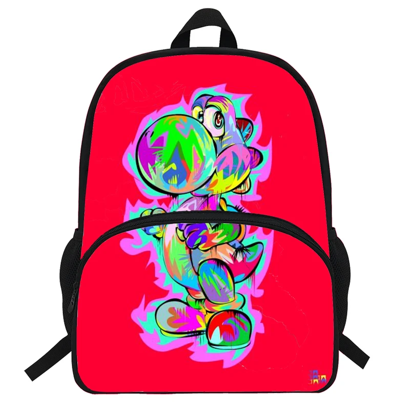 

16-inch Children Cartoon Yoshi printing School Bags For Teenagers Mochila Backpack Kids Boys&Girls Daily Book Bag