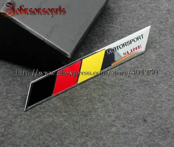 

1X ITALY FRANCE GERMANY MOTORSPORT Sline Alumium emblem car sticker 98*14mm Car Styling