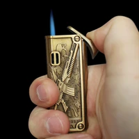 jet metal spray gun emboss lighter torch turbo butane gas pipe lighter cigar cigarette smoke accessories gadgets for men