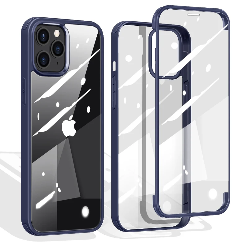 

Силиконовый бампер для iphone 13 Pro Max Mini, чехол с полной защитой 360, двухсторонний чехол из закаленного стекла для iPhone 13 Pro Max 5G