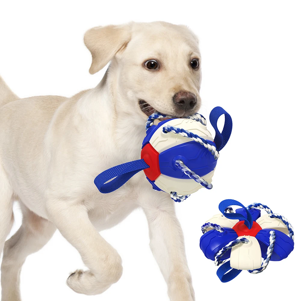 

Интерактивная игрушка для собак тренировочный мяч, резиновые летающие диски, игрушка для собак, съемник, игрушка для укусов, для щенков, для ...