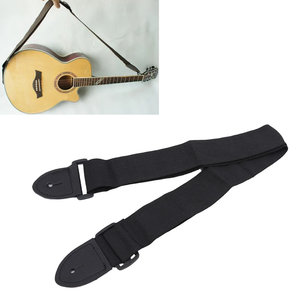 einstellbare schwarz gitarre strap akustische akustische gitarre schulter riemen elektrische gitarre bass gitarre teile zubehör free global shipp
