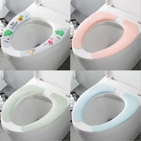 hot 1 pair warmer toilet seat mat washable cushion sticker crop washable tiolet seat cover for winter fall bathroom closestool