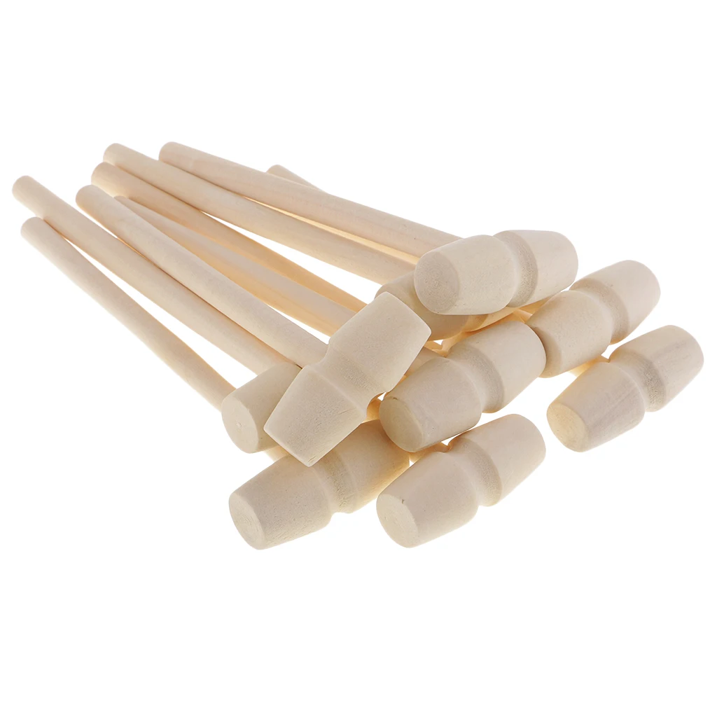 

10x Wooden Hammer Mallet 140x43x19mm Cr.ab Lobster Seafood Crackers for DIY Craft