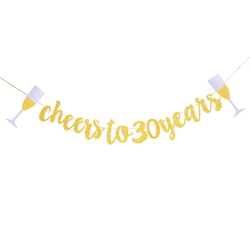 Золотая гирлянда с надписью Cheers To Years для 30 го 40 60 70 80 90 дня рождения свадьбы юбилея