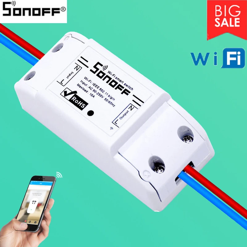 Sonoff Basici переключатель Wi-Fi пульт дистанционного управления гнездо синхронизации умный дом переключатель оболочки для потолочных ламп, освещения, вентиляторов, питьевой фонтан
