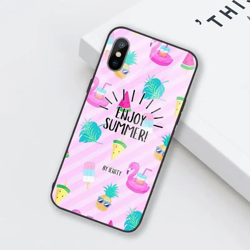 

Hello Cool Summer Beach Sea Phone Case Tempered glass For iphone 6 6S 7 8 plus X XS XR 11 12 mini PRO MAX