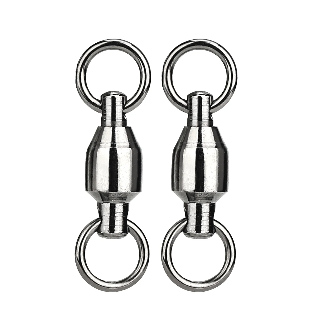 

TIANNSII 30/50pcs Stainless Steel Solid Ring Fishing Connector Ball Bearing High Strength Rolling Swivel Fishing Accessories
