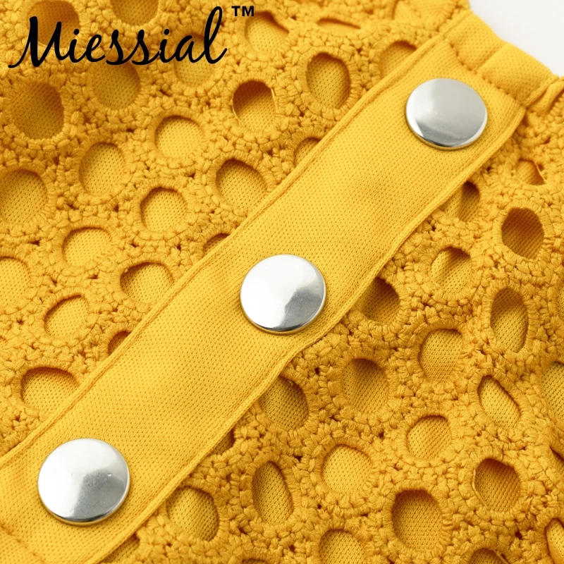 Miessial, сексуальный костюм из двух частей, кружевное, облегающее, желтое платье, женское, белое, с отверстиями, Осенние, женские, вечерние, для клуба, элегантное, макси платье, зима