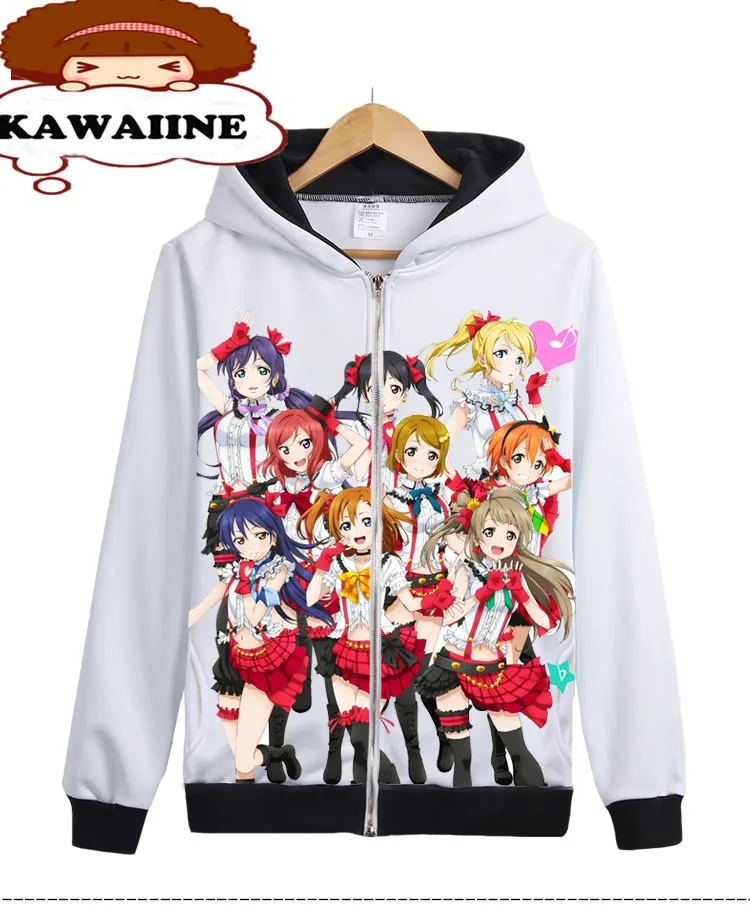 Love Live! Школьные idol проект Minami Kotori Нико негабаритных Аниме Толстовка Белый Мужские